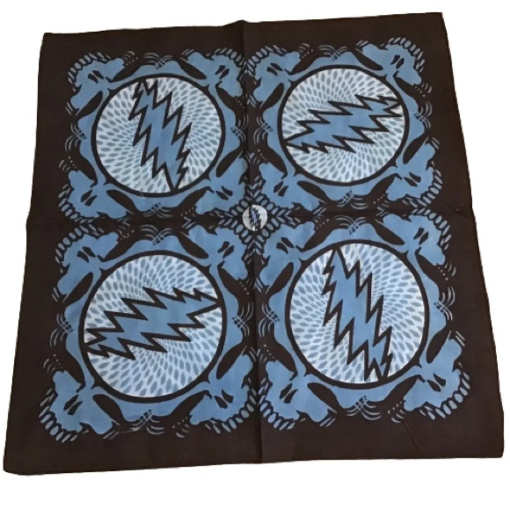 Grateful Dead bright blue steal your face bandana NWT